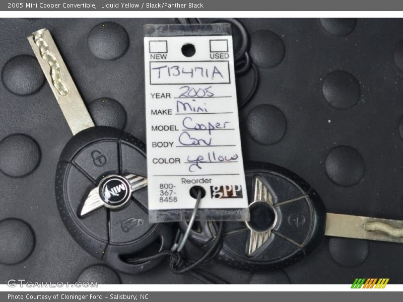 Liquid Yellow / Black/Panther Black 2005 Mini Cooper Convertible