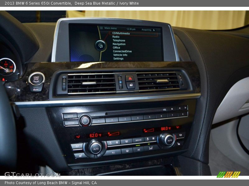 Deep Sea Blue Metallic / Ivory White 2013 BMW 6 Series 650i Convertible