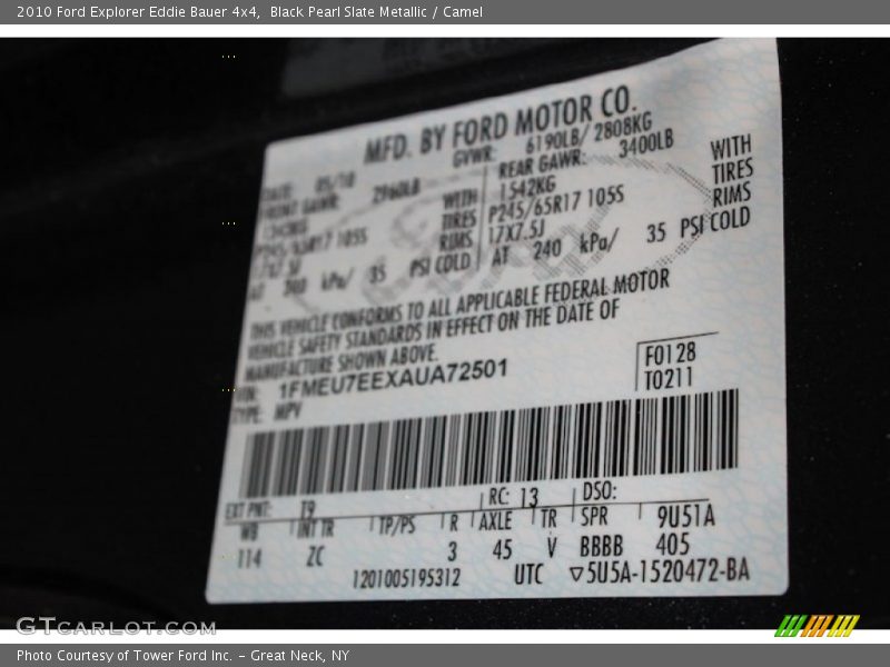 Black Pearl Slate Metallic / Camel 2010 Ford Explorer Eddie Bauer 4x4