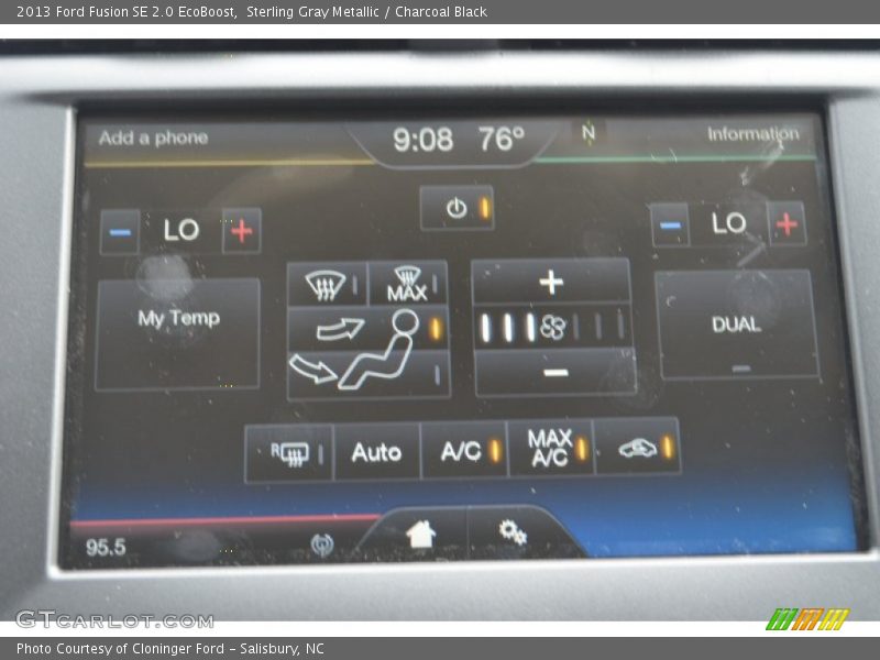 Sterling Gray Metallic / Charcoal Black 2013 Ford Fusion SE 2.0 EcoBoost