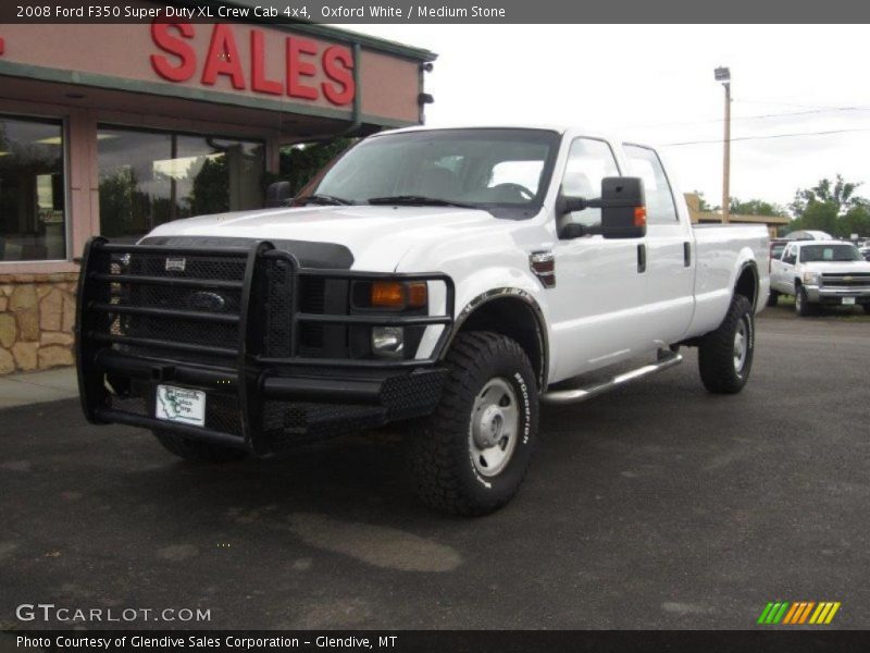 Oxford White / Medium Stone 2008 Ford F350 Super Duty XL Crew Cab 4x4