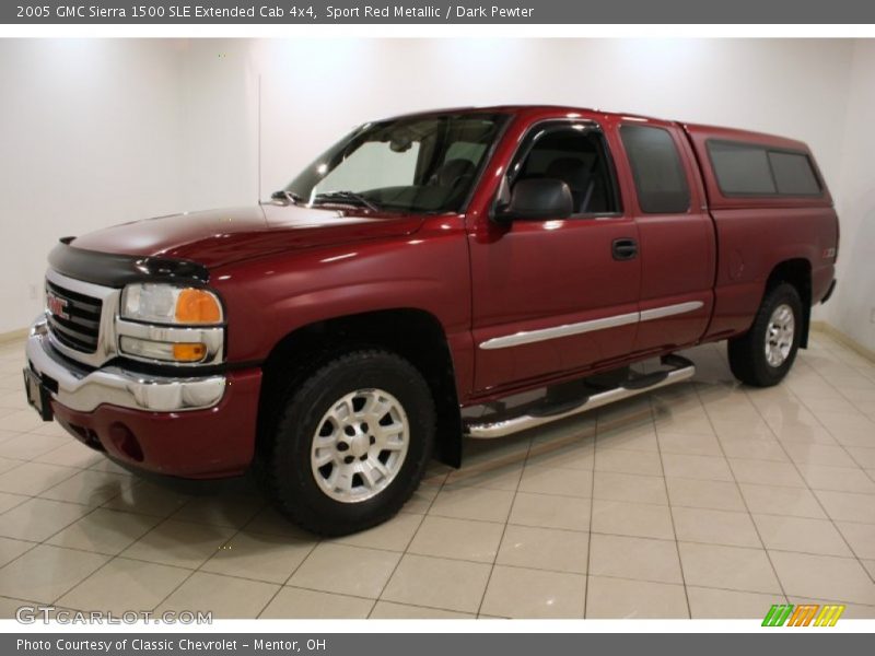 Sport Red Metallic / Dark Pewter 2005 GMC Sierra 1500 SLE Extended Cab 4x4