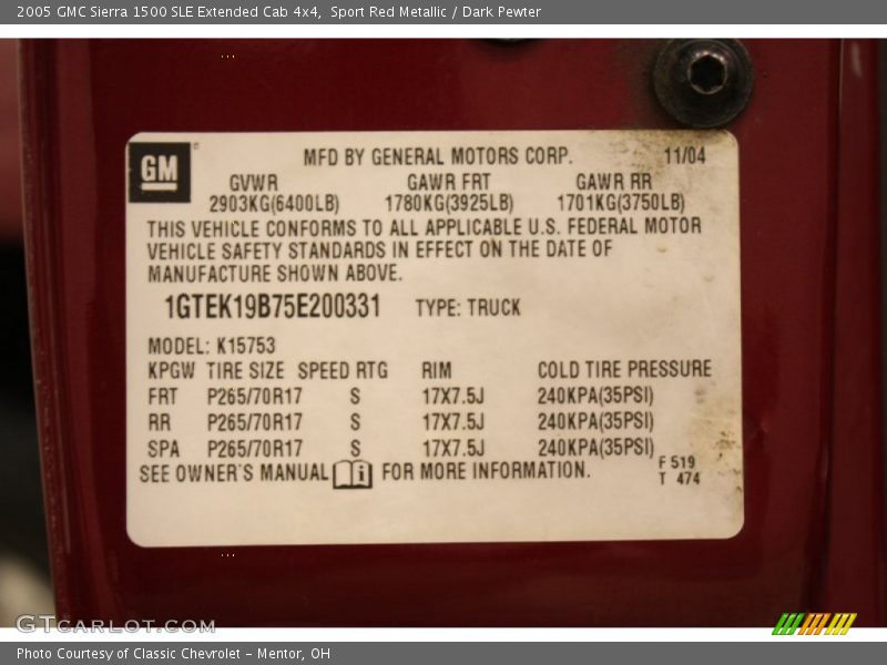 Sport Red Metallic / Dark Pewter 2005 GMC Sierra 1500 SLE Extended Cab 4x4