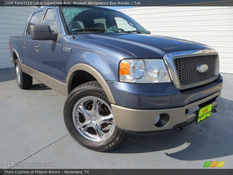 Medium Wedgewood Blue Metallic / Tan 2006 Ford F150 Lariat SuperCrew 4x4