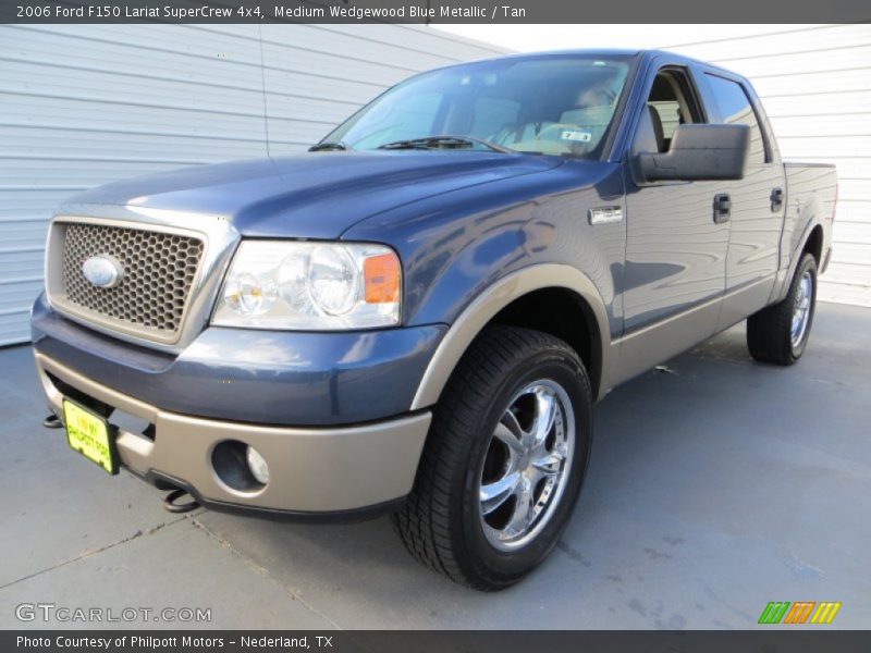 Medium Wedgewood Blue Metallic / Tan 2006 Ford F150 Lariat SuperCrew 4x4