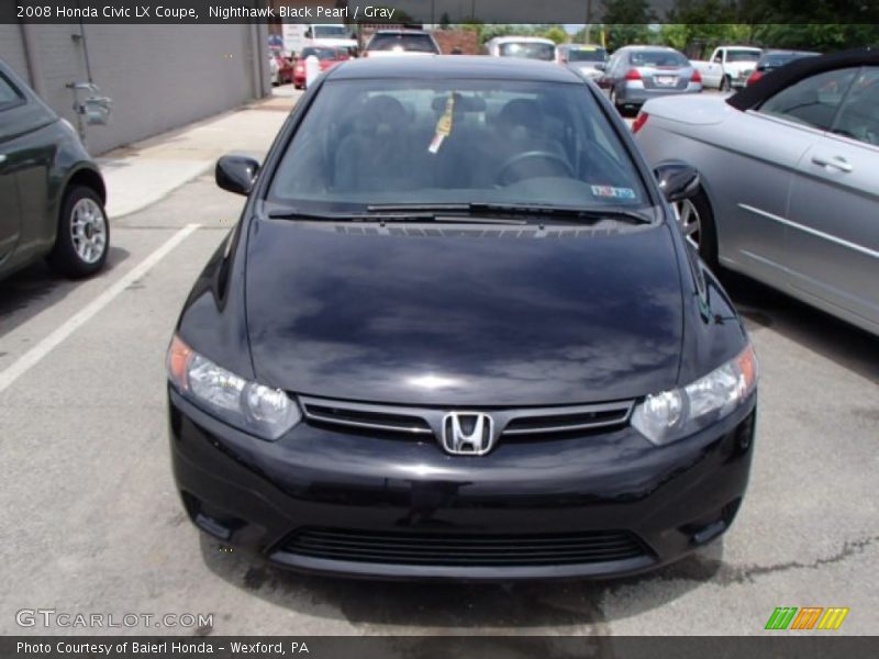 Nighthawk Black Pearl / Gray 2008 Honda Civic LX Coupe