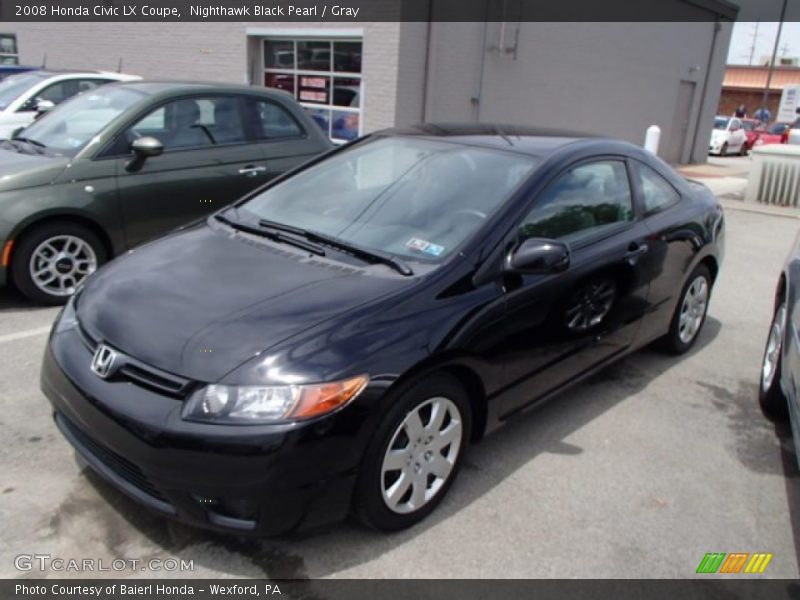 Nighthawk Black Pearl / Gray 2008 Honda Civic LX Coupe