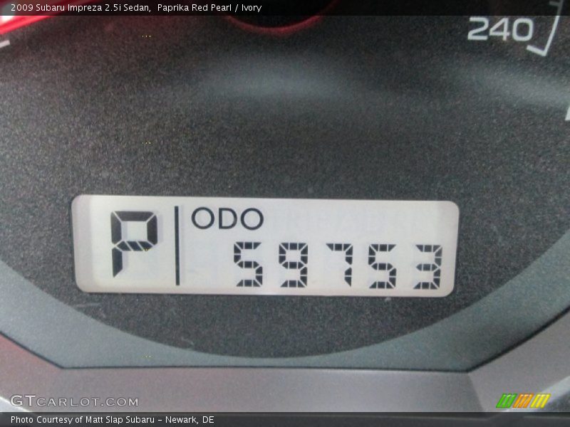 Paprika Red Pearl / Ivory 2009 Subaru Impreza 2.5i Sedan