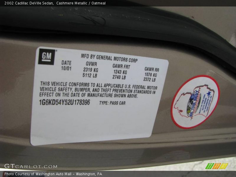 Cashmere Metallic / Oatmeal 2002 Cadillac DeVille Sedan