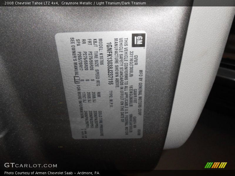 Graystone Metallic / Light Titanium/Dark Titanium 2008 Chevrolet Tahoe LTZ 4x4