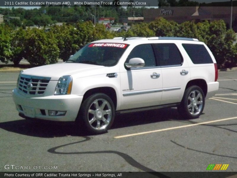 White Diamond Tricoat / Cashmere/Cocoa 2011 Cadillac Escalade Premium AWD