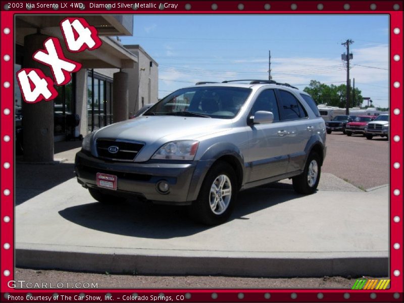 Diamond Silver Metallic / Gray 2003 Kia Sorento LX 4WD
