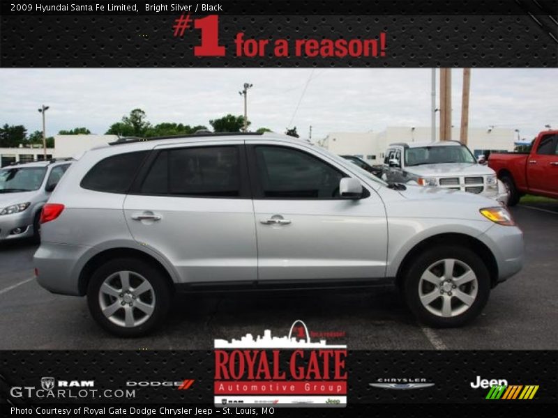 Bright Silver / Black 2009 Hyundai Santa Fe Limited