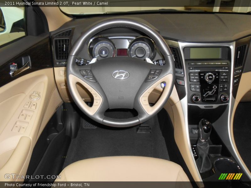 Pearl White / Camel 2011 Hyundai Sonata Limited 2.0T