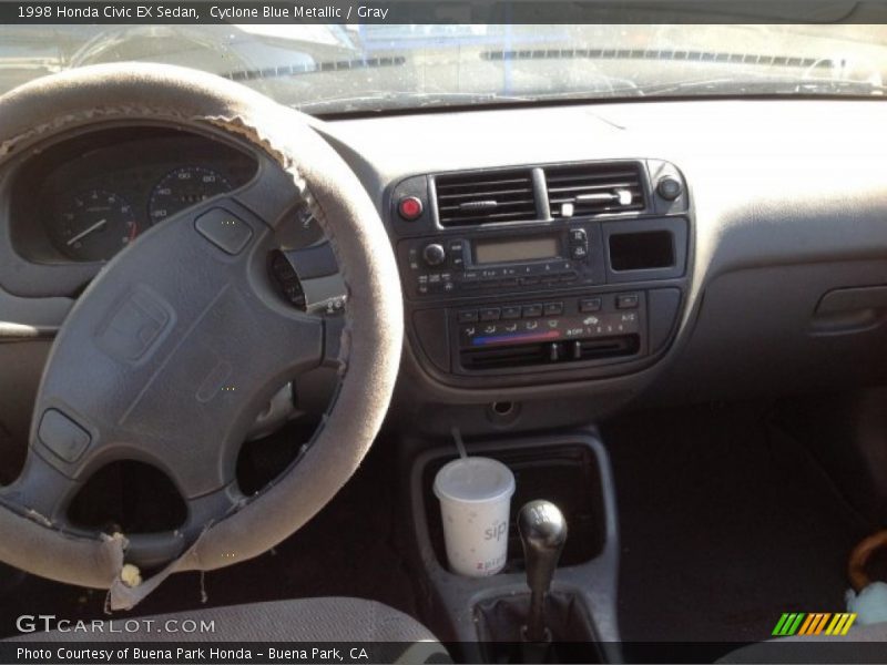 Cyclone Blue Metallic / Gray 1998 Honda Civic EX Sedan