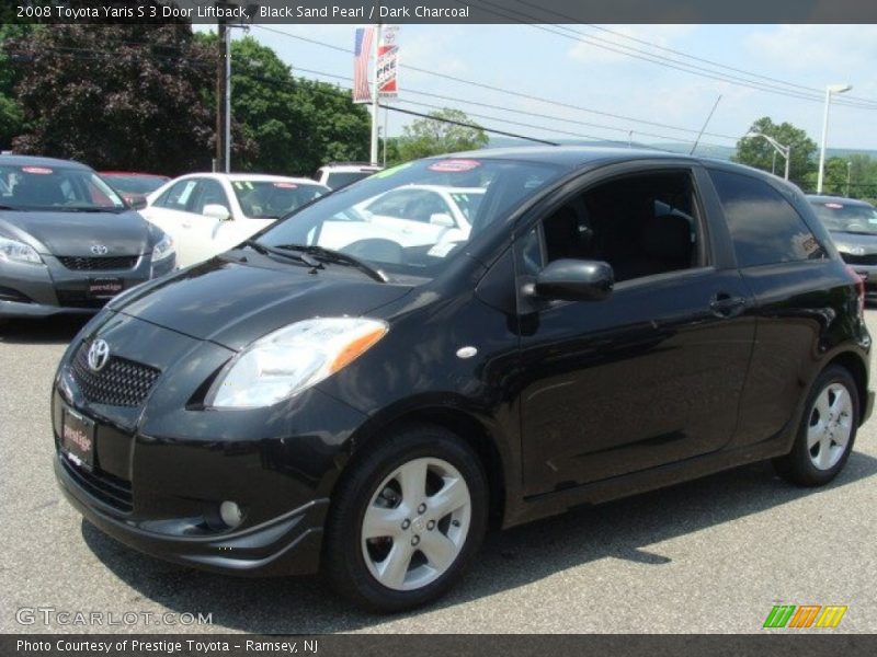 Black Sand Pearl / Dark Charcoal 2008 Toyota Yaris S 3 Door Liftback