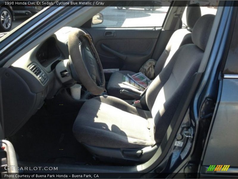 Cyclone Blue Metallic / Gray 1998 Honda Civic EX Sedan