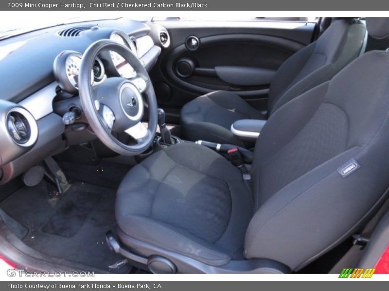 Chili Red / Checkered Carbon Black/Black 2009 Mini Cooper Hardtop