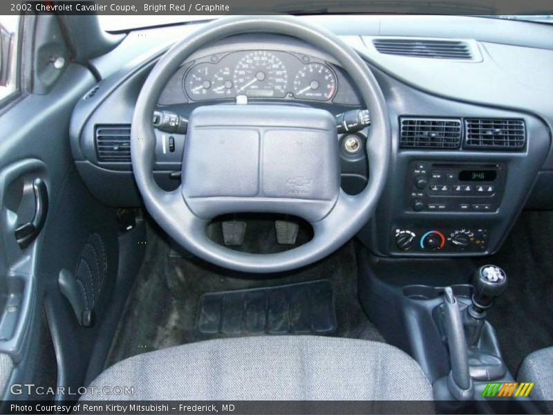 Bright Red / Graphite 2002 Chevrolet Cavalier Coupe