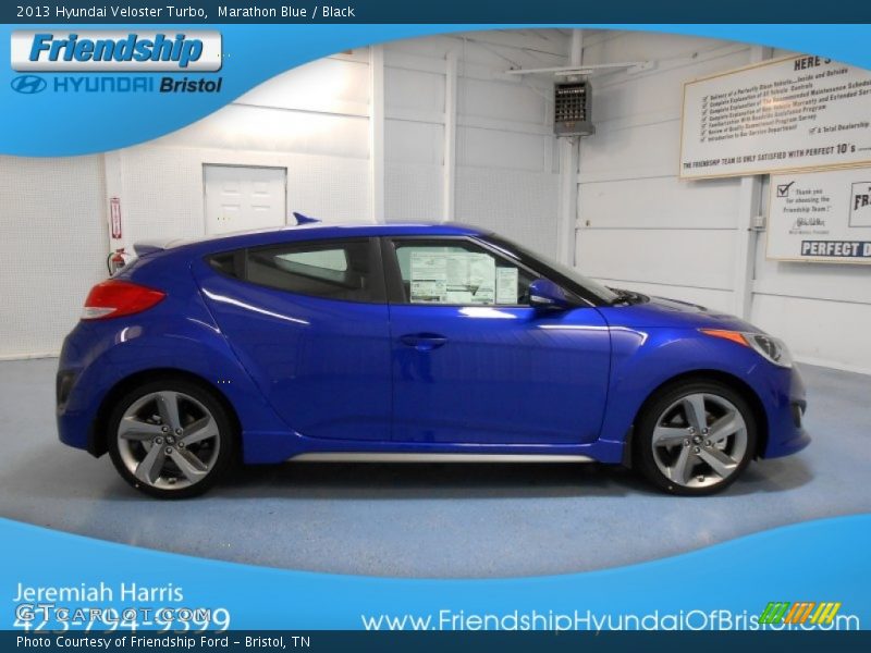 Marathon Blue / Black 2013 Hyundai Veloster Turbo