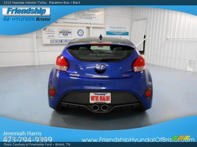 Marathon Blue / Black 2013 Hyundai Veloster Turbo