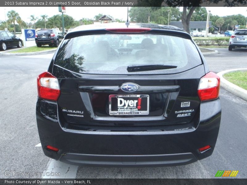 Obsidian Black Pearl / Ivory 2013 Subaru Impreza 2.0i Limited 5 Door