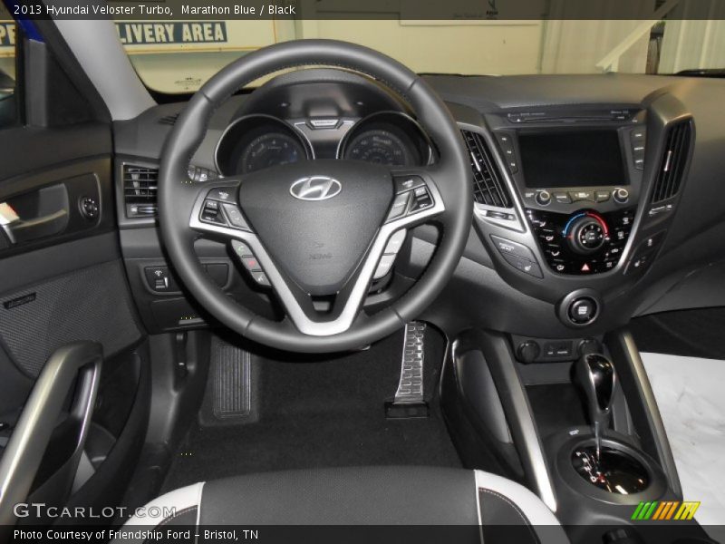 Marathon Blue / Black 2013 Hyundai Veloster Turbo