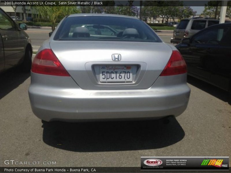 Satin Silver Metallic / Black 2003 Honda Accord LX Coupe