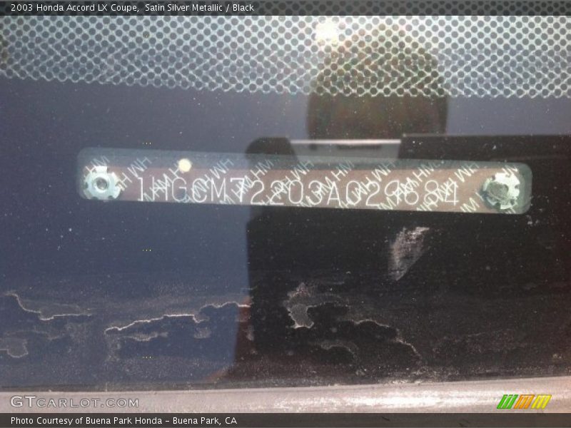 Satin Silver Metallic / Black 2003 Honda Accord LX Coupe