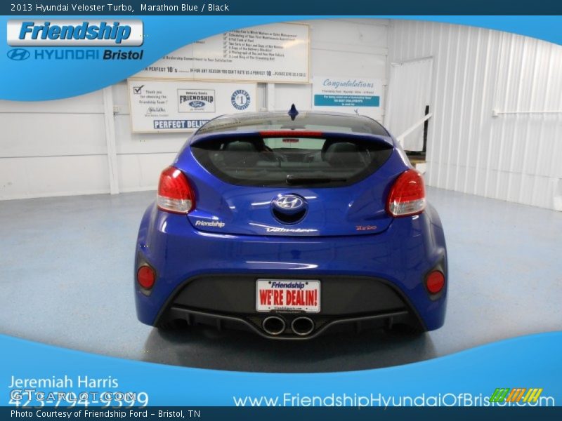 Marathon Blue / Black 2013 Hyundai Veloster Turbo