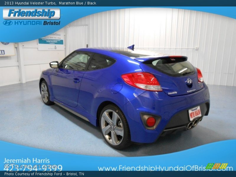 Marathon Blue / Black 2013 Hyundai Veloster Turbo