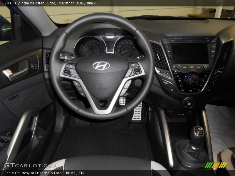 Marathon Blue / Black 2013 Hyundai Veloster Turbo