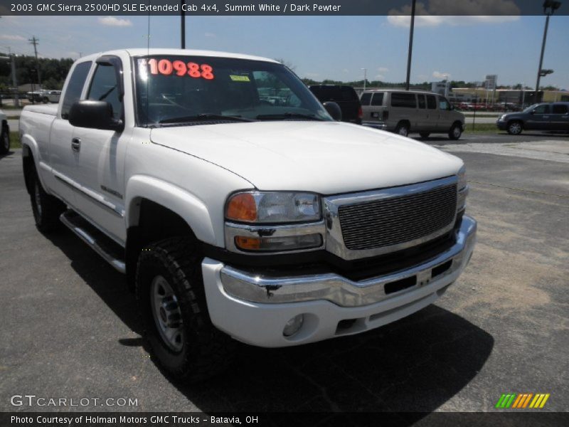 Summit White / Dark Pewter 2003 GMC Sierra 2500HD SLE Extended Cab 4x4
