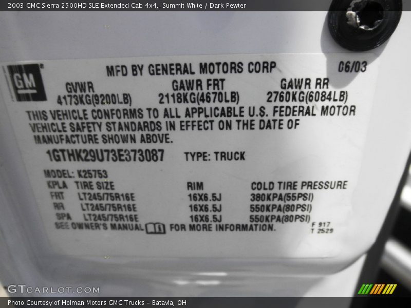 Summit White / Dark Pewter 2003 GMC Sierra 2500HD SLE Extended Cab 4x4
