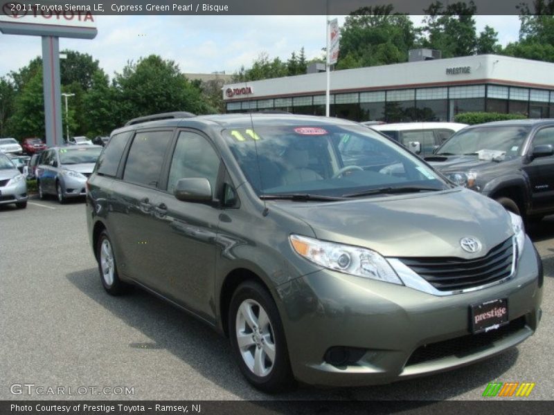 Cypress Green Pearl / Bisque 2011 Toyota Sienna LE