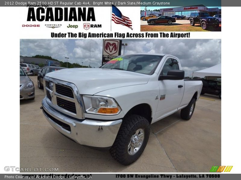 Bright White / Dark Slate/Medium Graystone 2012 Dodge Ram 2500 HD ST Regular Cab 4x4