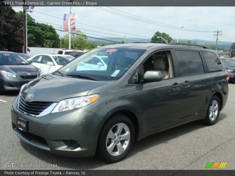 Cypress Green Pearl / Bisque 2011 Toyota Sienna LE