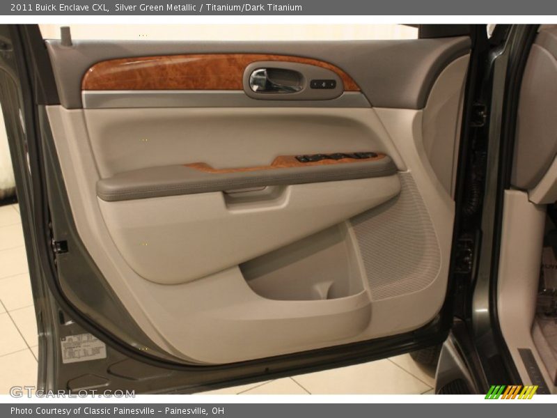 Silver Green Metallic / Titanium/Dark Titanium 2011 Buick Enclave CXL