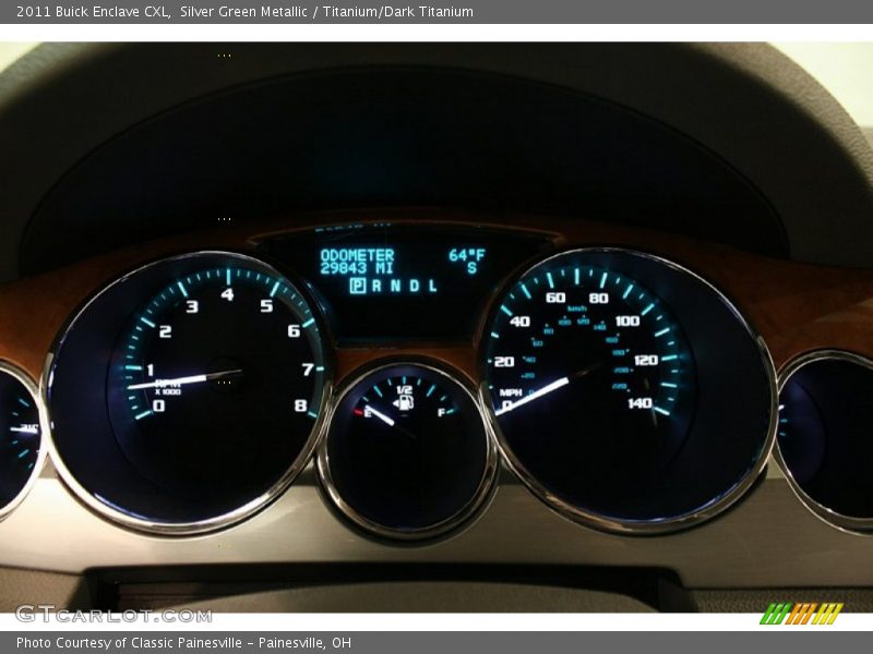 Silver Green Metallic / Titanium/Dark Titanium 2011 Buick Enclave CXL