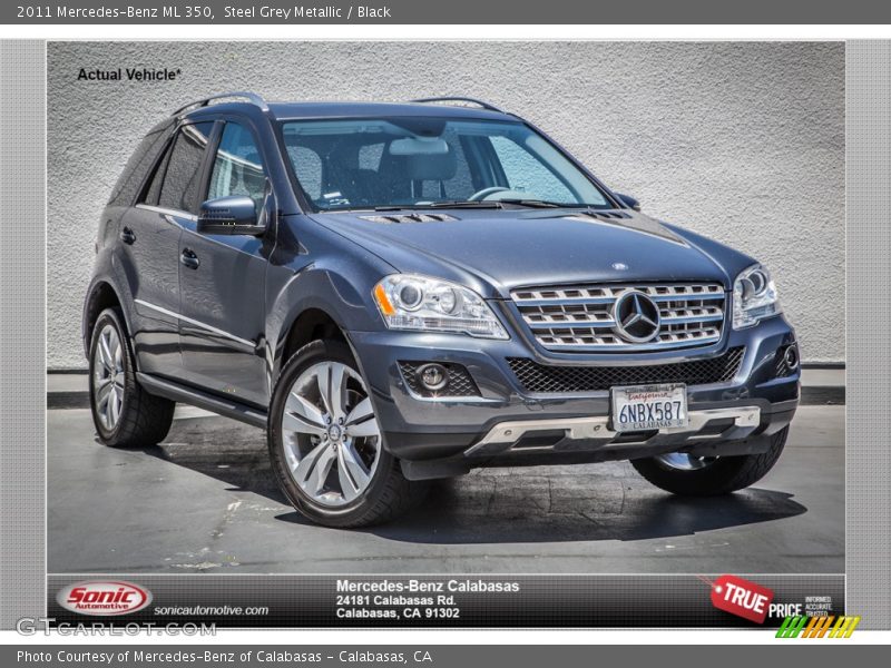 Steel Grey Metallic / Black 2011 Mercedes-Benz ML 350