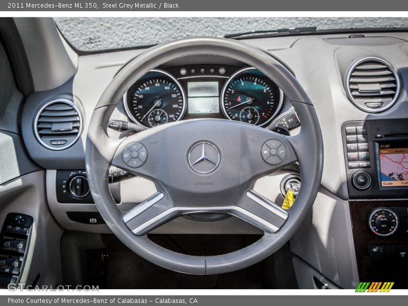 Steel Grey Metallic / Black 2011 Mercedes-Benz ML 350