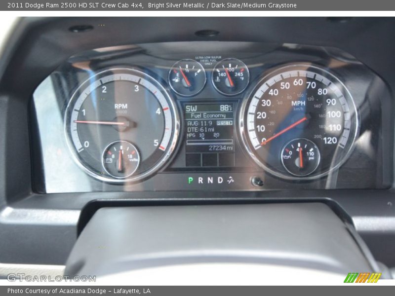 Bright Silver Metallic / Dark Slate/Medium Graystone 2011 Dodge Ram 2500 HD SLT Crew Cab 4x4