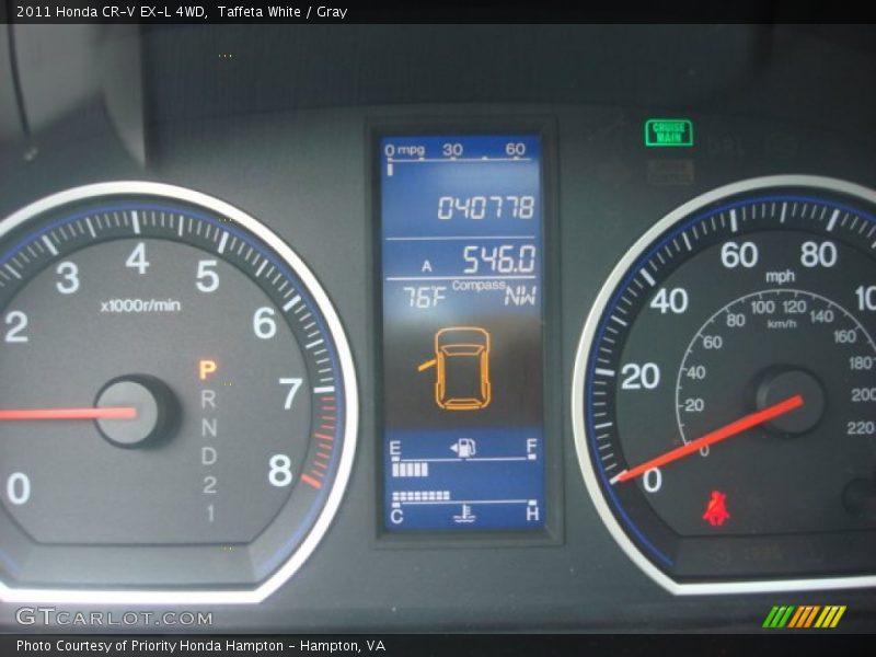 Taffeta White / Gray 2011 Honda CR-V EX-L 4WD