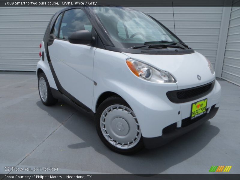 Crystal White / Gray 2009 Smart fortwo pure coupe