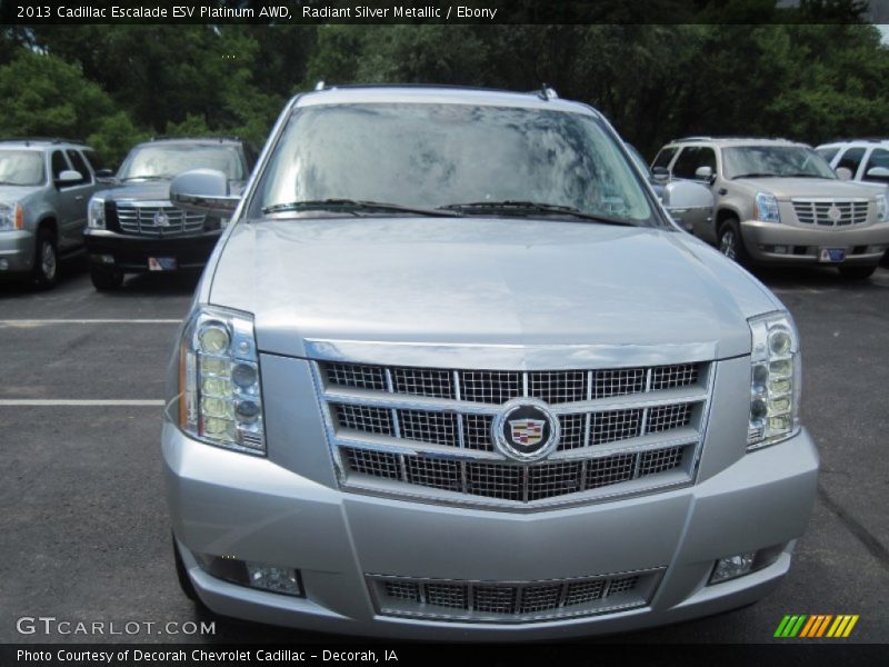 Radiant Silver Metallic / Ebony 2013 Cadillac Escalade ESV Platinum AWD