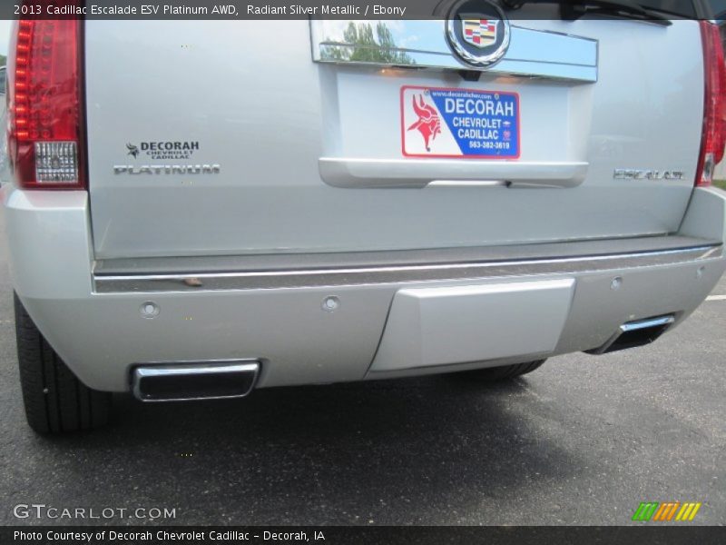Radiant Silver Metallic / Ebony 2013 Cadillac Escalade ESV Platinum AWD