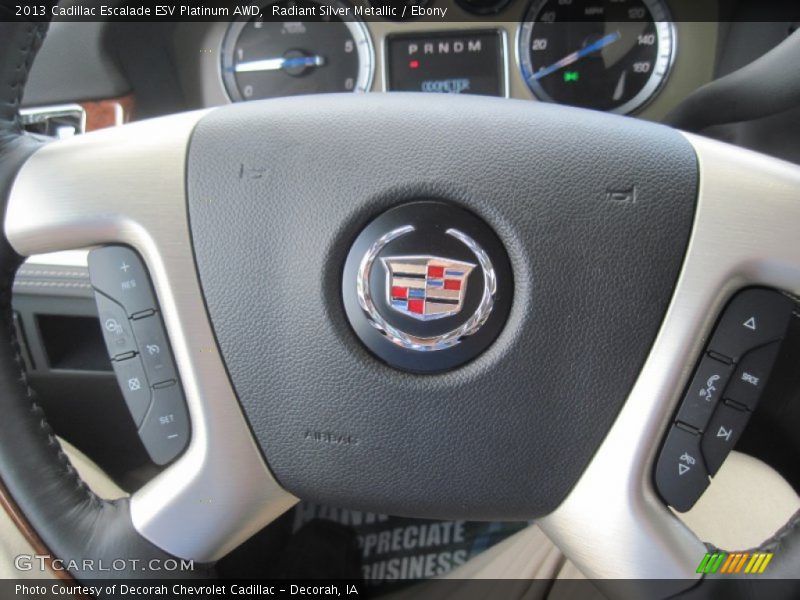 Radiant Silver Metallic / Ebony 2013 Cadillac Escalade ESV Platinum AWD