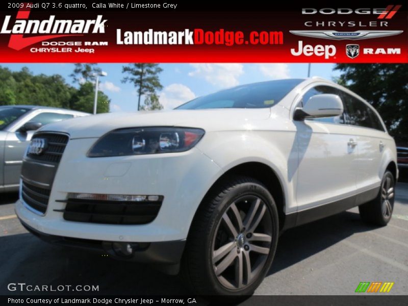 Calla White / Limestone Grey 2009 Audi Q7 3.6 quattro