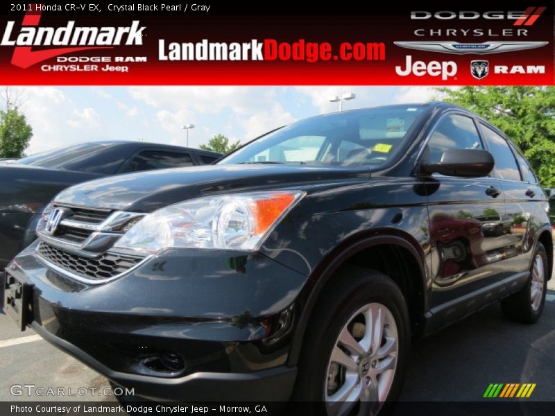 Crystal Black Pearl / Gray 2011 Honda CR-V EX