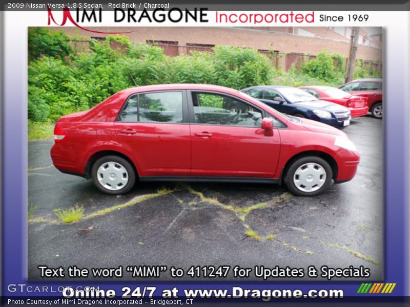 Red Brick / Charcoal 2009 Nissan Versa 1.8 S Sedan